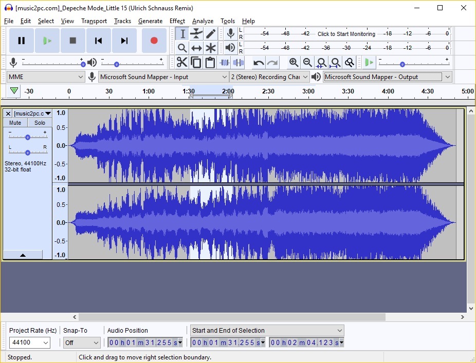 Audacity Screen Shot